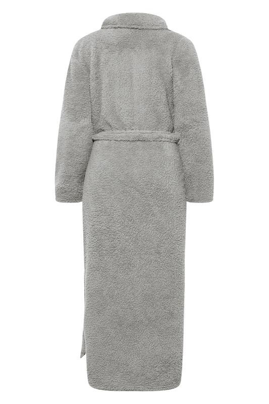 LTS Tall Women's Grey Borg Fleece Maxi Dressing Gown | Long Tall Sally 8