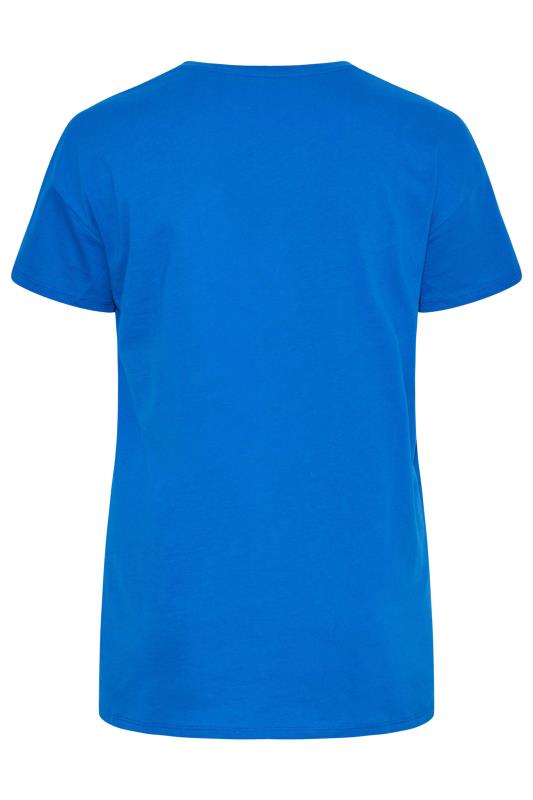 Plus Size Blue Tropical Print Mesh T-Shirt | Yours Clothing 7