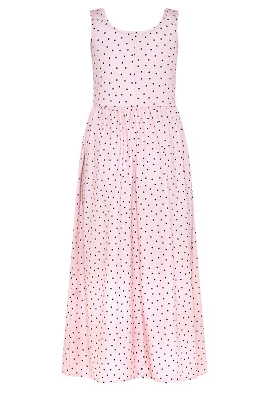 LIMITED COLLECTION Plus Size Pink Polka Dot Maxi Dress | Yours Clothing 2