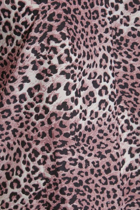 Curve Purple Leopard Print Pleat Front V-Neck Top 5