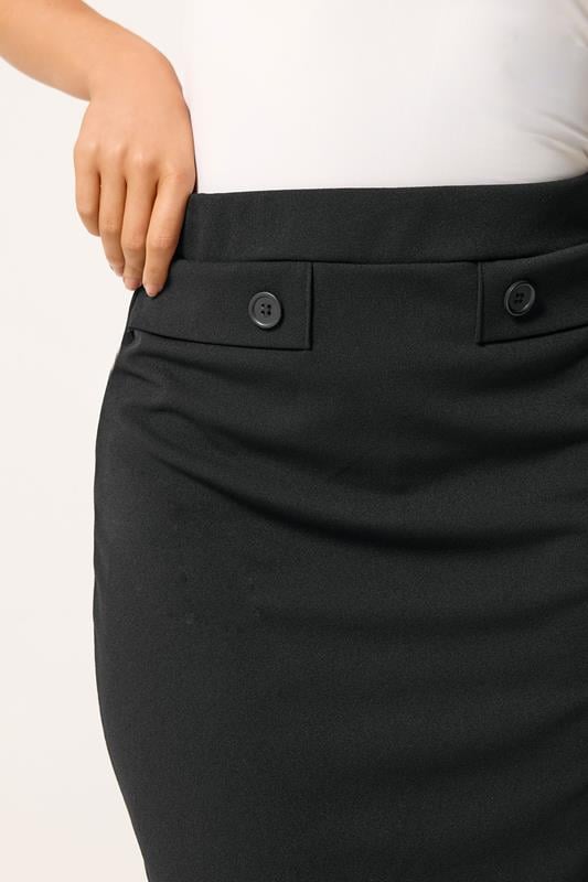 M&Co Black Button Detail Midi Skirt | M&Co 4