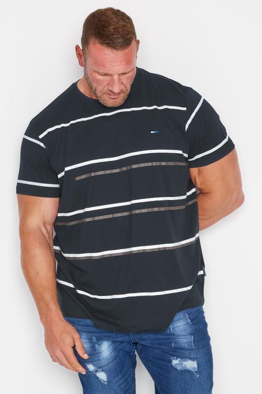 BadRhino Big & Tall Navy Blue Multi Stripe T-Shirt 1
