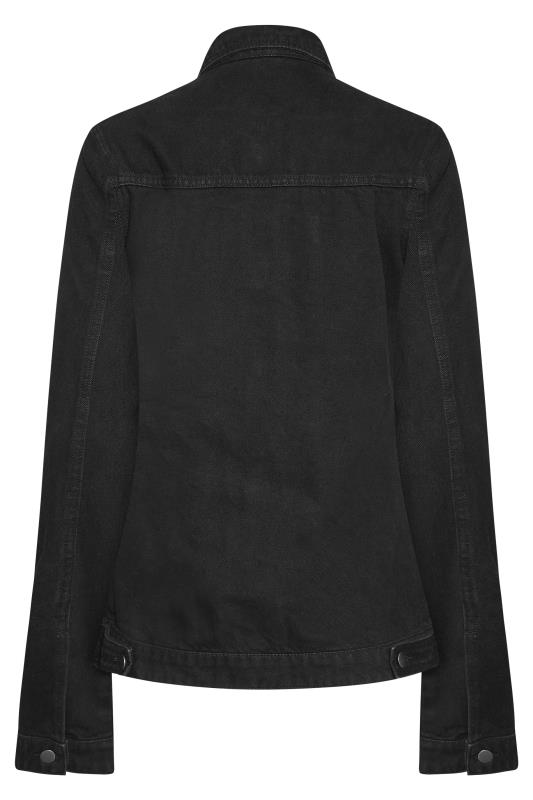 LTS Tall Black Button Through Denim Jacket 6