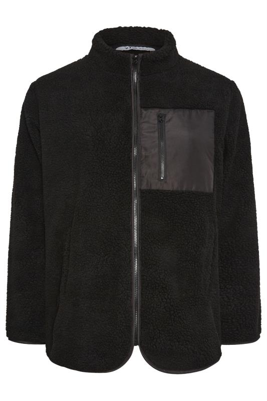 YOURS Plus Size Black Pocket Teddy Fleece Jacket | Yours Clothing 7