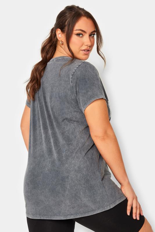 YOURS Plus Size Grey Acid Wash 'New York' Print T-Shirt | Yours Clothing 3