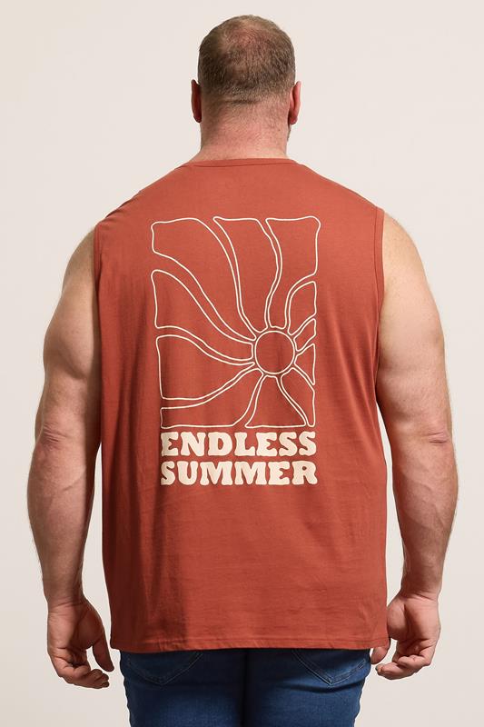 BadRhino Big & Tall Orange Graphic Vest Top | BadRhino 4