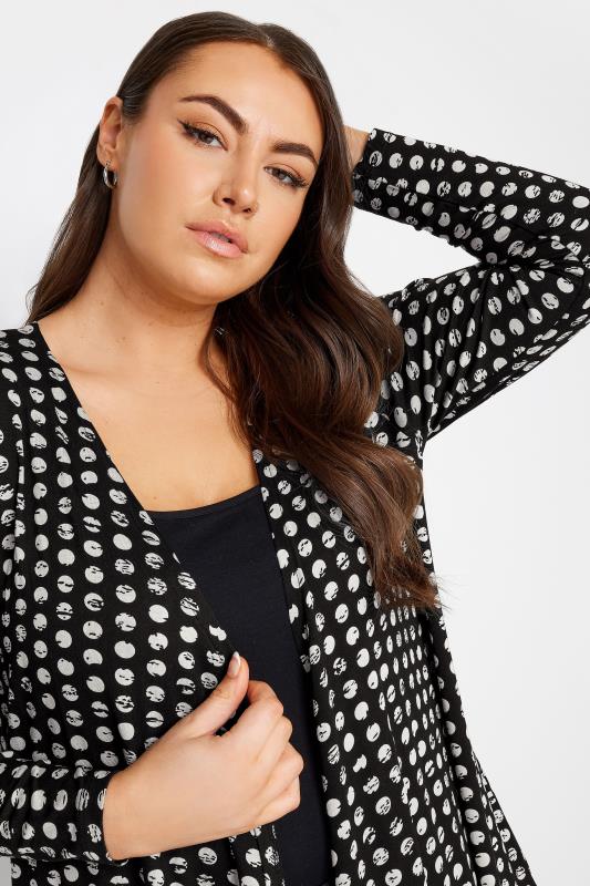 YOURS Plus Size Black Dot Printed Cardgian | Yours Clothing 4