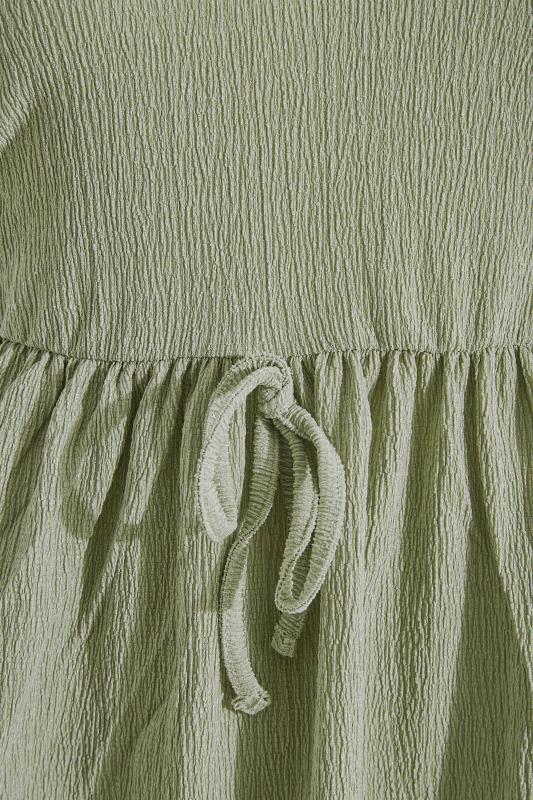 LIMITED COLLECTION Curve Sage Green Tie Waist Crinkle Top_Z.jpg
