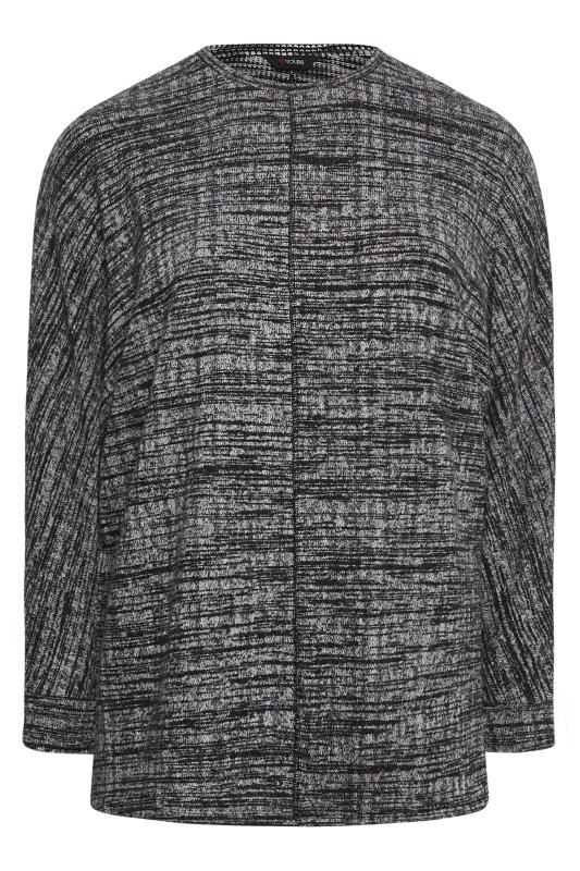 YOURS LUXURY Plus Size Grey Marl Front Seam Detail Top | Yours Clothing 5