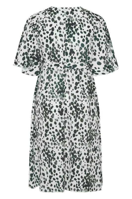 YOURS LONDON Plus Size White Dalmatian Print Wrap Dress | Yours Clothing 7