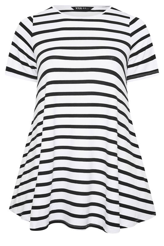 Yours Plus Size Black Stripe Swing T-Shirt | Yours Clothing 5