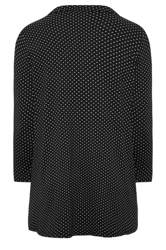 Plus Size Black Polka Dot Button Through Shirt | Yours Clothing 7