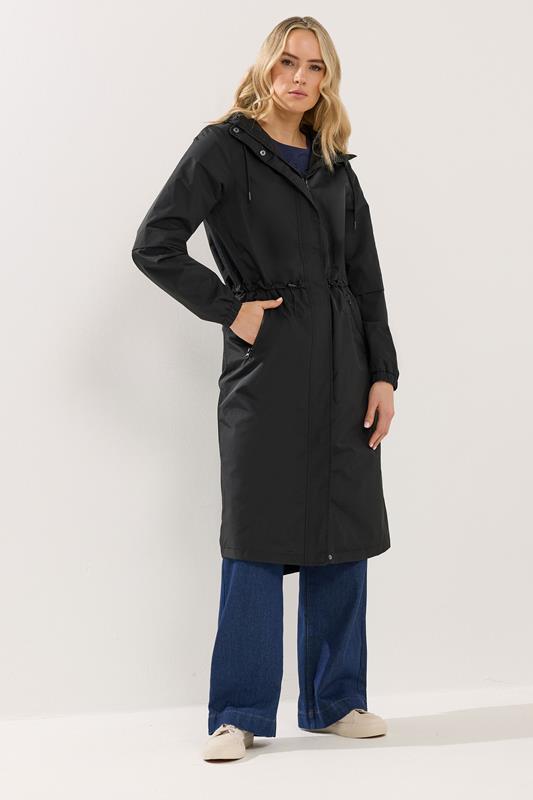 LTS Tall Women's Black Waterproof Longline Jacket | Long Tall Sally 1