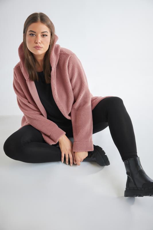  Grande Taille YOURS Curve Pink Teddy Hooded Jacket
