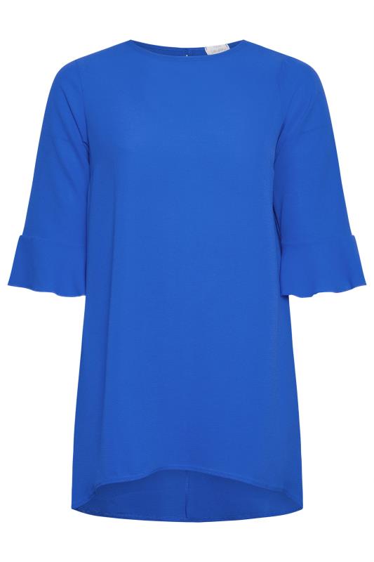 YOURS LONDON Plus Size Blue Flute Sleeve Tunic | Yours Clothing