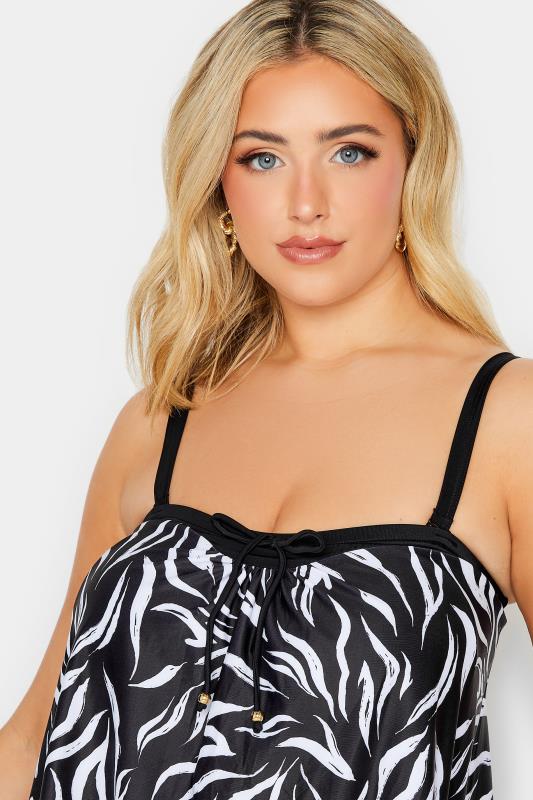 YOURS Plus Size Black Animal Print Tankini Top | Yours Clothing  6