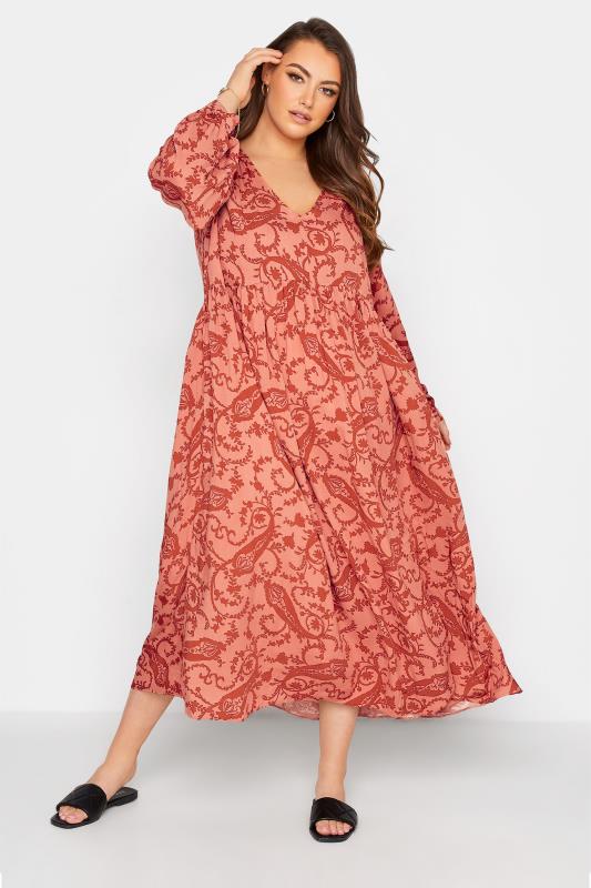  Grande Taille LIMITED COLLECTION Curve Pink Paisley Boho Maxi Dress