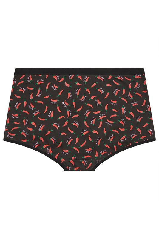 YOURSET 5 PACK Plus Size Black Chili Print Shorts  |Yours Clothing 9