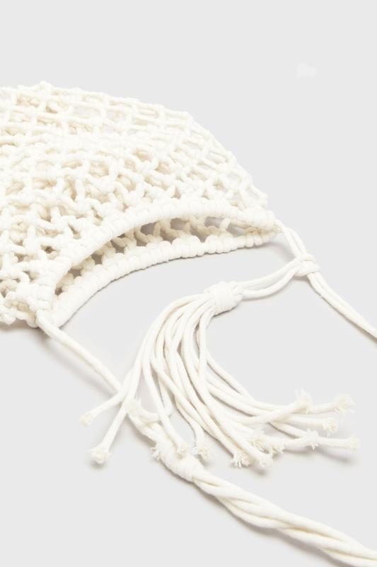 White Crochet Shoulder Bag | Yours Clothing  4