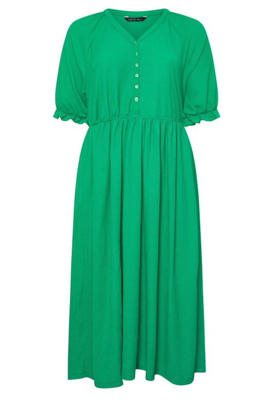 LIMITED COLLECTION Plus Size Green Textured Midaxi Dress | Yours Clothing  5
