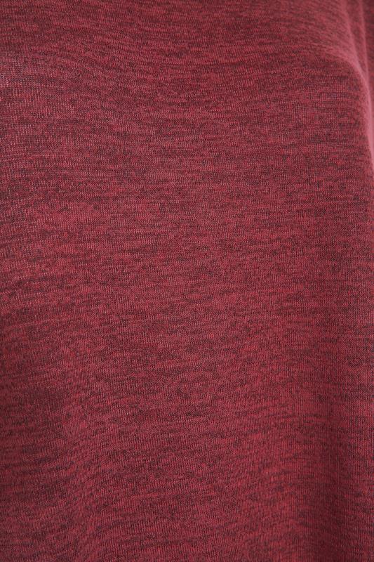 Curve Berry Red Marl Oversized Jersey T-Shirt 5