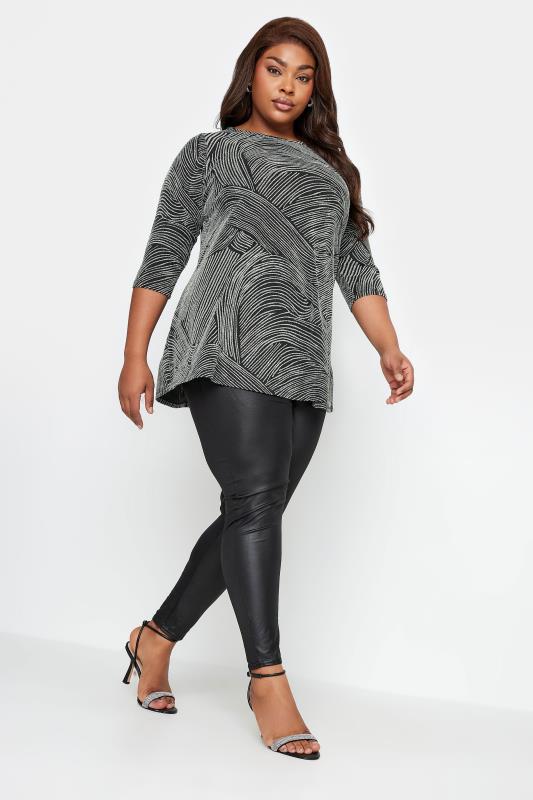 YOURS Plus Size Silver Swirl Print Swing Top | Yours Clothing 3