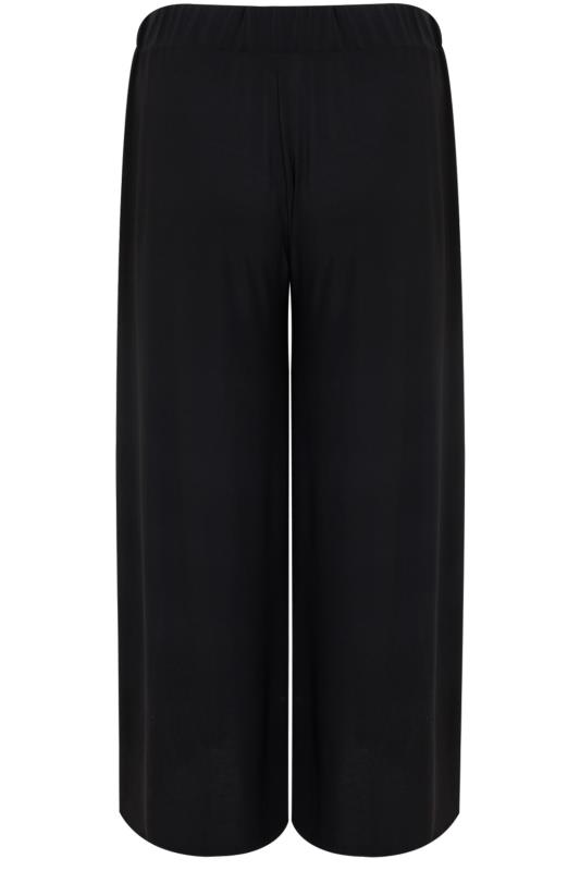 Plus Size Black Super Wide Leg Palazzo Trousers | Yours Clothing 6