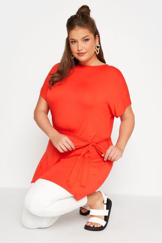 LIMITED COLLECTION Plus Size Orange Waist Tie T-Shirt | Yours Clothing 4