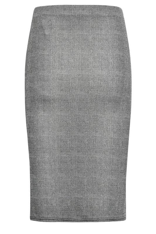 LTS Tall Grey Check Stretch Midi Skirt | Long Tall Sally  5