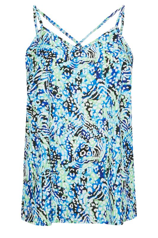 LIMITED COLLECTION Curve Plus Size Blue Mixed Print Cami Top | Yours Clothing  7