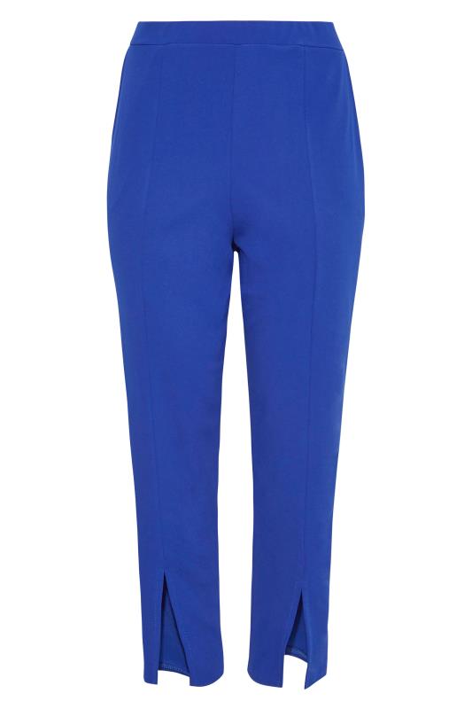 LIMITED COLLECTION Plus Size Cobalt Blue Split Hem Tapered Trousers | Yours Clothing 5
