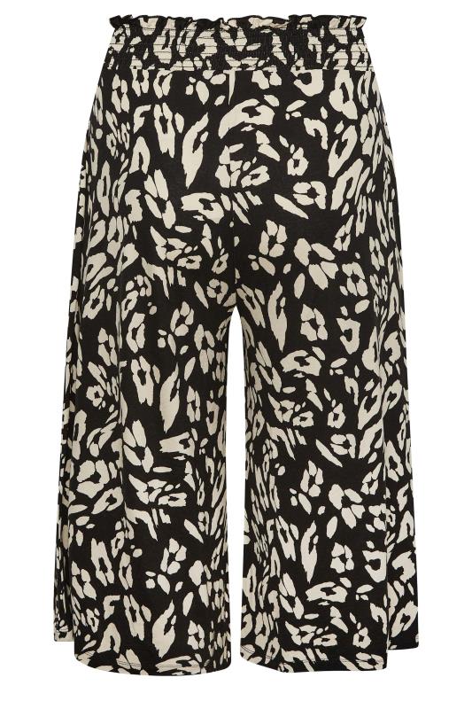YOURS Plus Size Black Leopard Print Shirred Waist Culottes | Yours Clothing 6