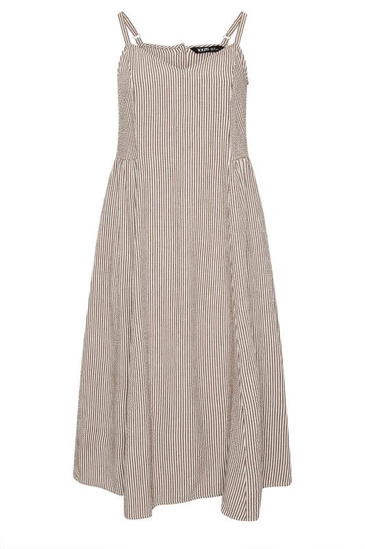 YOURS Plus Size Brown Stripe Maxi Dress | Yours Clothing 5