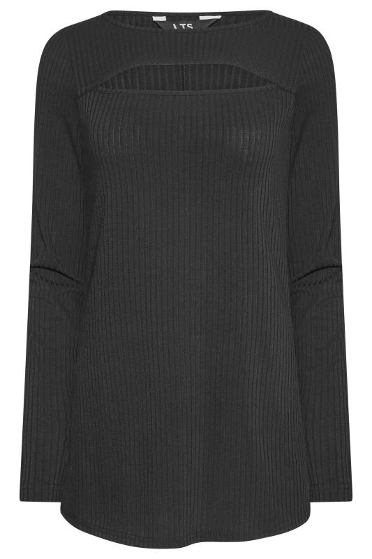 LTS Tall Black Ribbed Cut Out Top 6