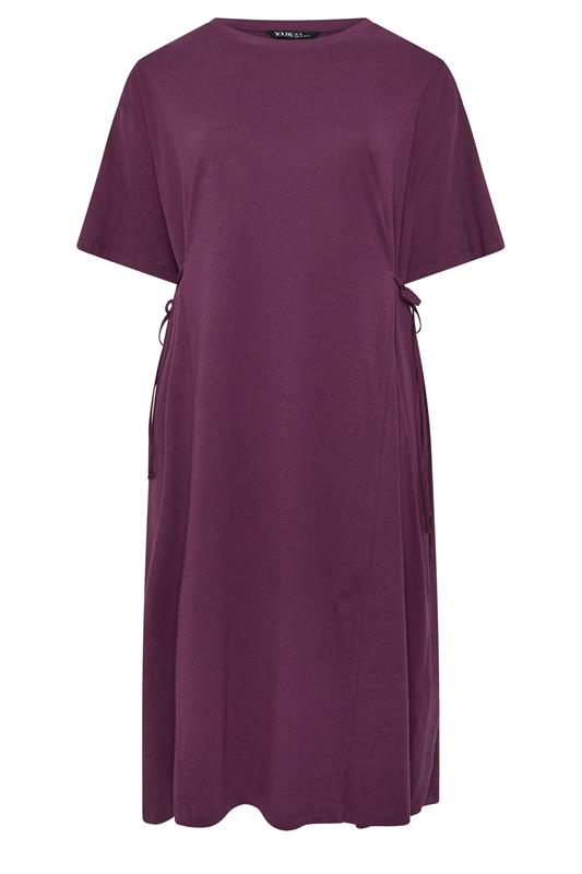 YOURS Plus Size Purple Front Tie Midi Dress | Yours Clothing 5