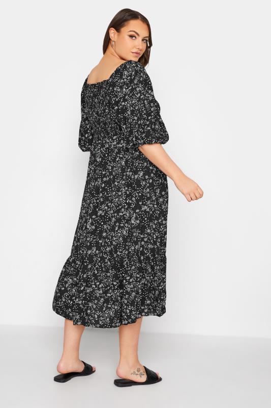 LIMITED COLLECTION Curve Black Ditsy Print Shirred Maxi Dress_C.jpg