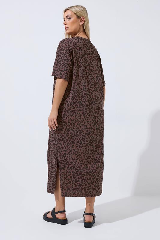 LIMITED COLLECTION Plus Size Chocolate Brown Leopard Maxi Dress | Yours Clothing 2
