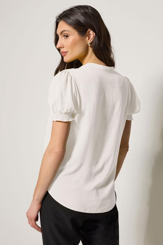 M&Co White Frill Front Short Sleeve Blouse | M&Co 4