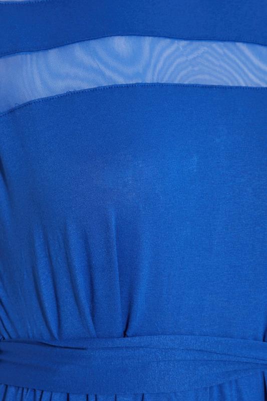Plus Size Cobalt Blue Mesh Panel Skater Dress | Yours Clothing  5