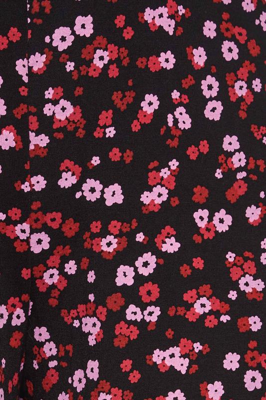 YOURS Curve Red and Pink Floral Midaxi Culottes | Yours Clothing 4