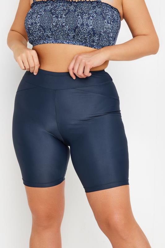  Grande Taille YOURS Curve Blue High Waist Swim Shorts