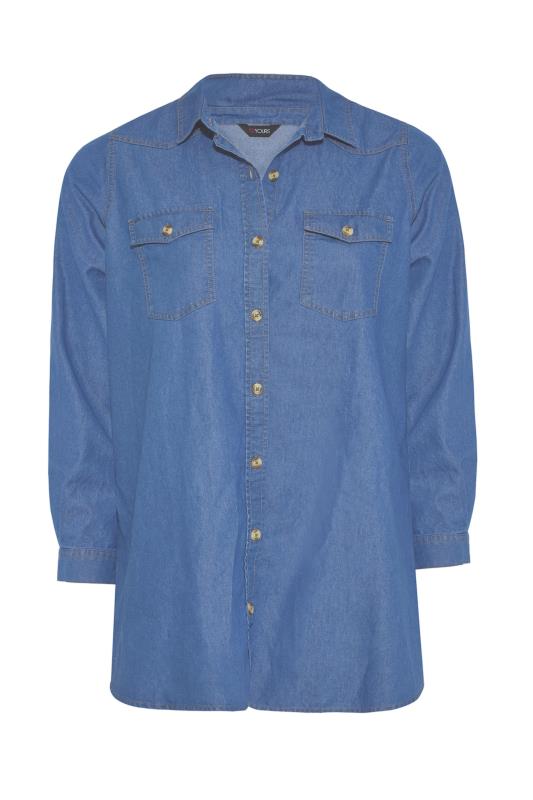 Curve Blue Western Denim Shirt 6