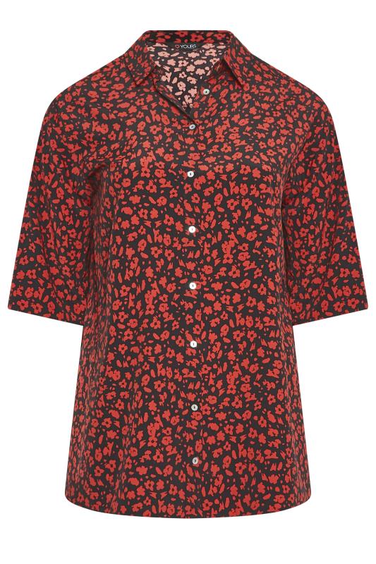 YOURS Plus Size Red Floral Print Shirt | Yours Clothing