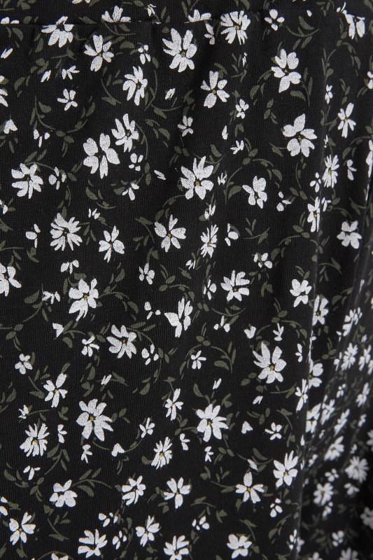 Curve Black Floral Print Culottes 5