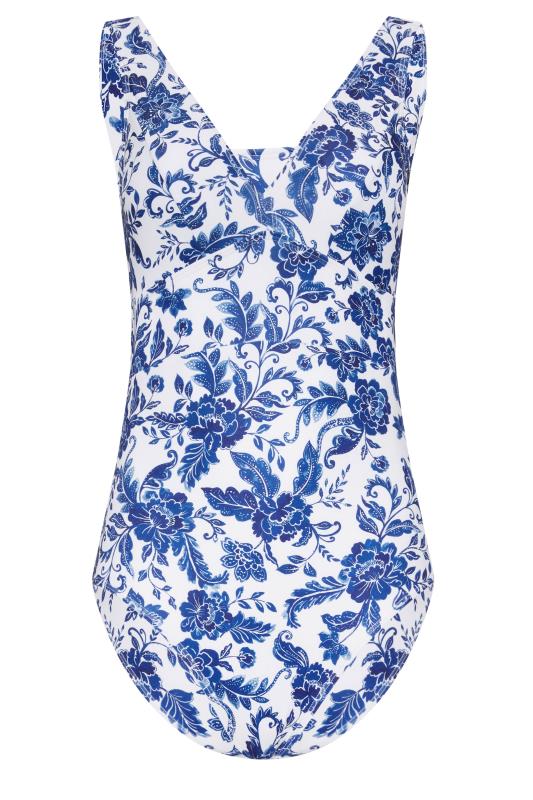 LTS Tall Women's Blue & White Floral Print Swimsuit | Long Tall Sally 6