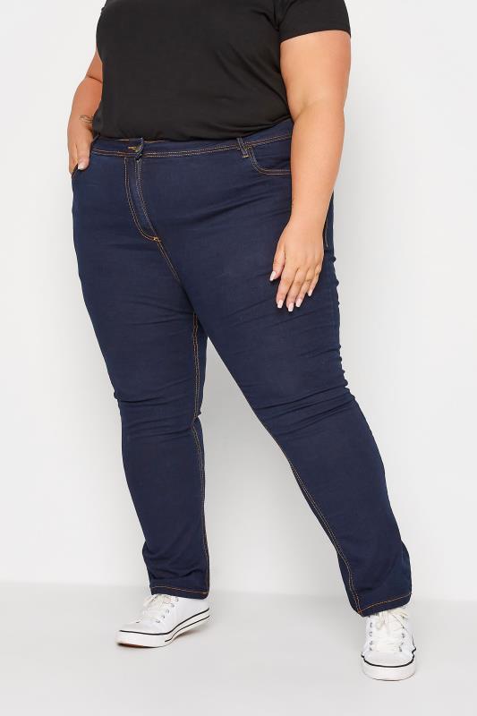 Plus Size Indigo Blue Straight Leg Fit Stretch RUBY Jeans | Yours Clothing 4
