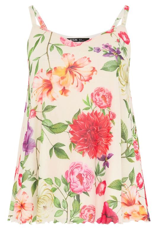 YOURS Plus Size Ivory White Floral Swing Vest | Yours Clothing 5