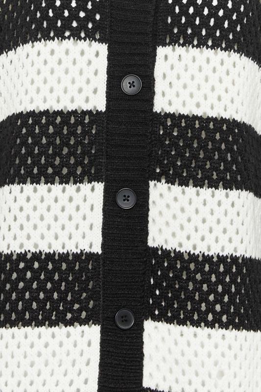 LTS Tall Womens Black & White Stripe Crochet Cardigan | Long Tall Sally 5