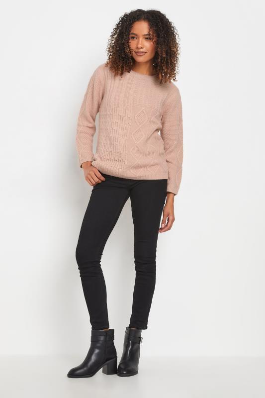 M&Co Blush Pink Cable Knit Patchwork Jumper | M&Co 4