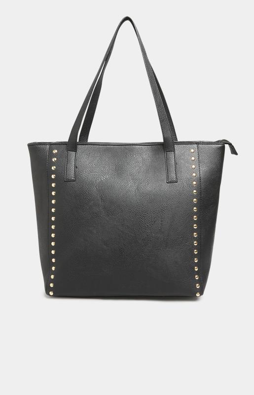 Black Stud Shopper Bag | Yours Clothing 3